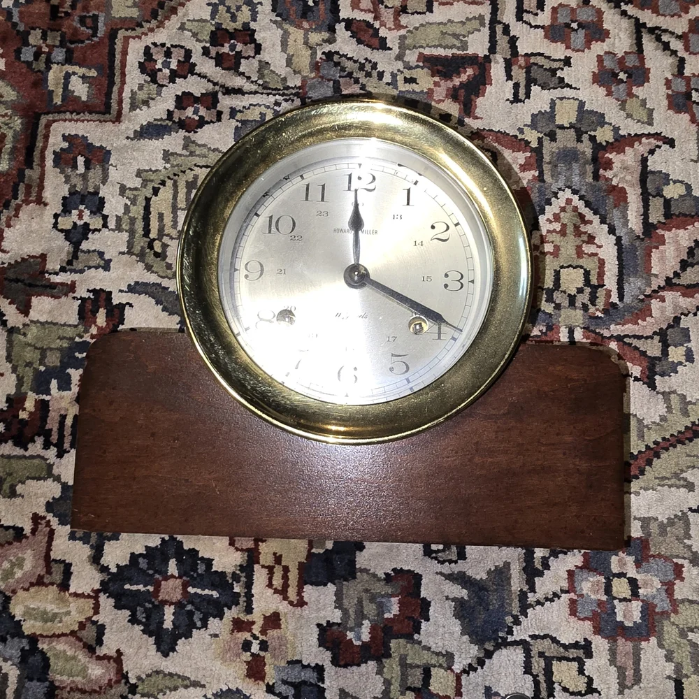 Howard Miller Model #612-447 Brass Ships Bell Clock And Key